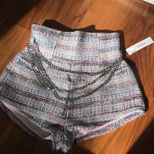 High waisted tweed funfetti shorts